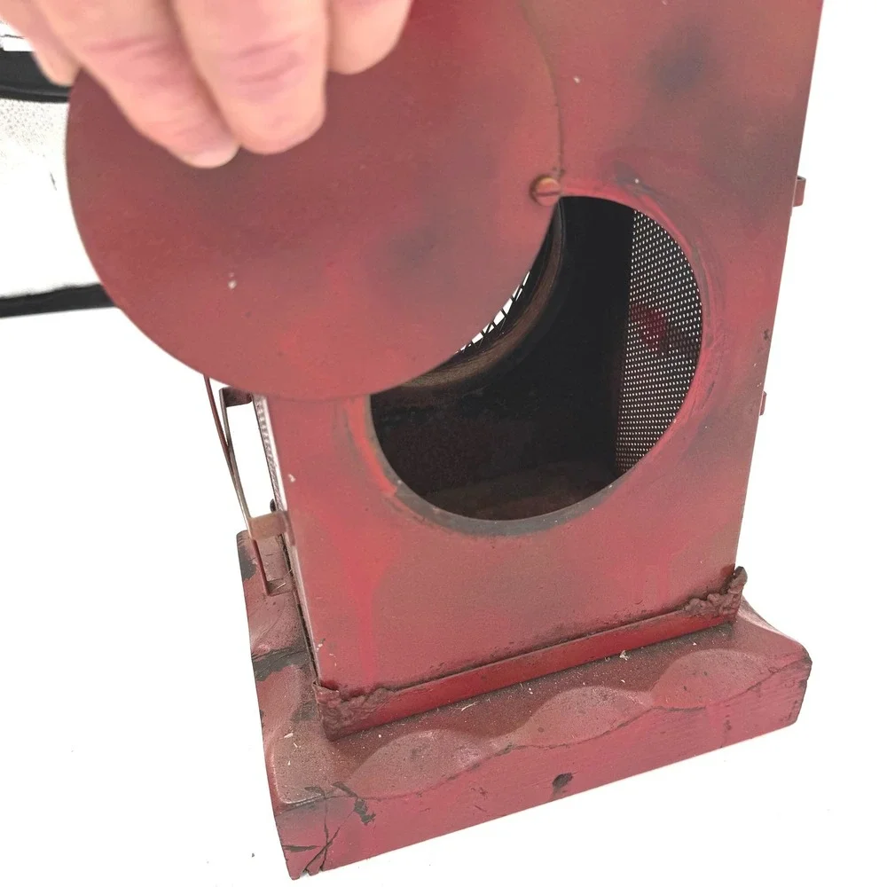 Vintage-style Decorative Metal Lantern Home Decor Red Rustic Distressed Gothic